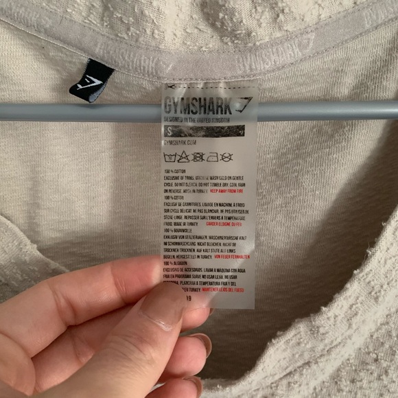 Gymshark Beige Towel Cropped Long Sleeve Shirt - Picture 6 of 6